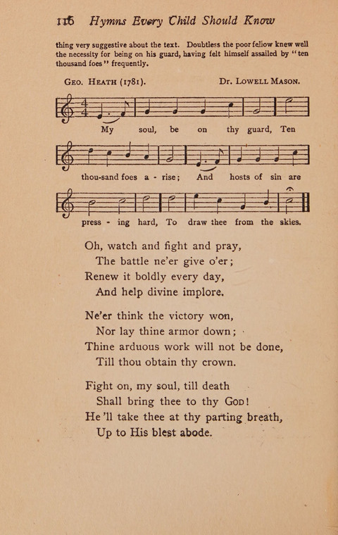 Hymns That Every Child Should Know: A selection of the best hymns of all nations for young people page 116