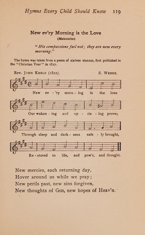 Hymns That Every Child Should Know: A selection of the best hymns of all nations for young people page 119