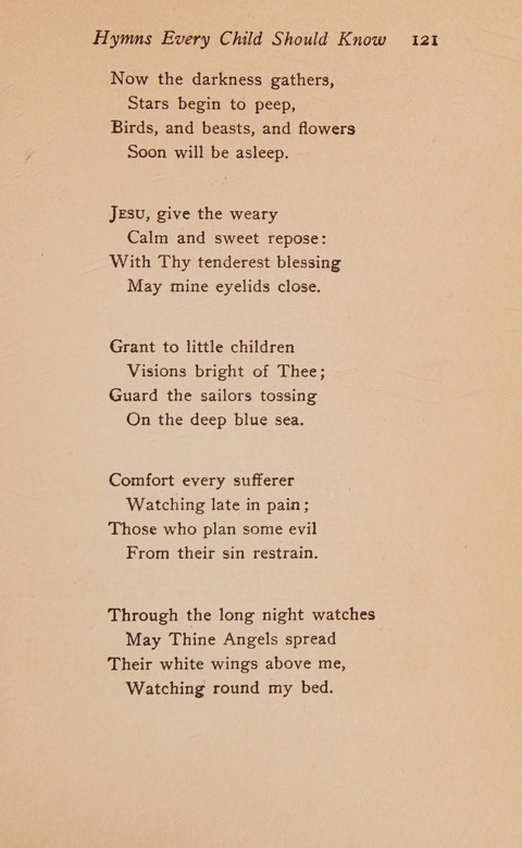 Hymns That Every Child Should Know: A selection of the best hymns of all nations for young people page 121