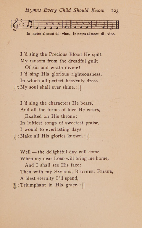 Hymns That Every Child Should Know: A selection of the best hymns of all nations for young people page 123