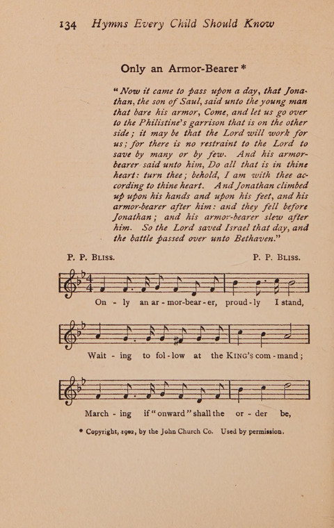 Hymns That Every Child Should Know: A selection of the best hymns of all nations for young people page 134