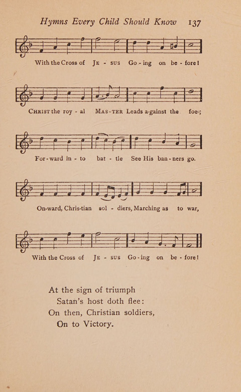 Hymns That Every Child Should Know: A selection of the best hymns of all nations for young people page 137