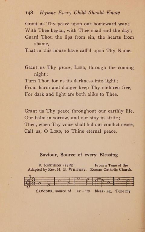 Hymns That Every Child Should Know: A selection of the best hymns of all nations for young people page 148