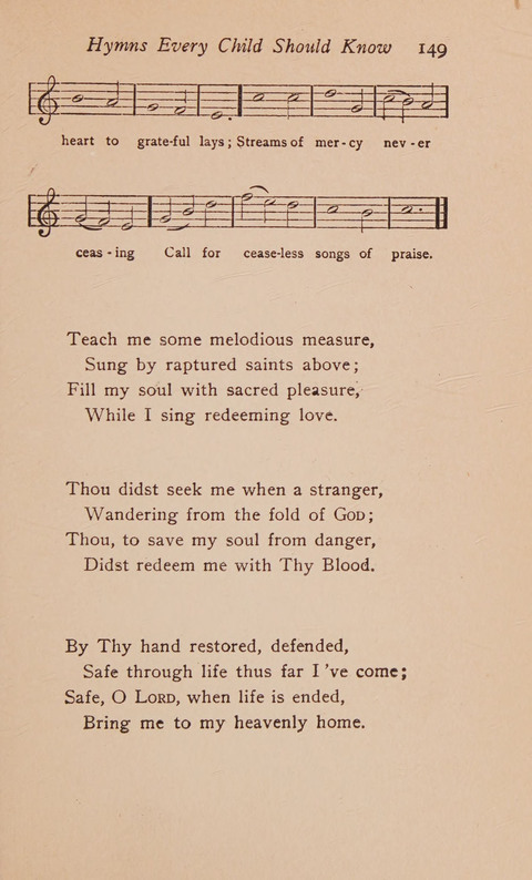 Hymns That Every Child Should Know: A selection of the best hymns of all nations for young people page 149