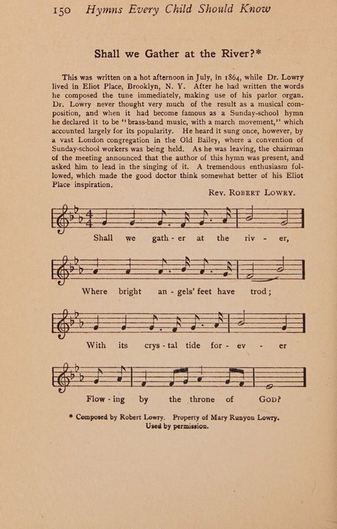 Hymns That Every Child Should Know: A selection of the best hymns of all nations for young people page 150