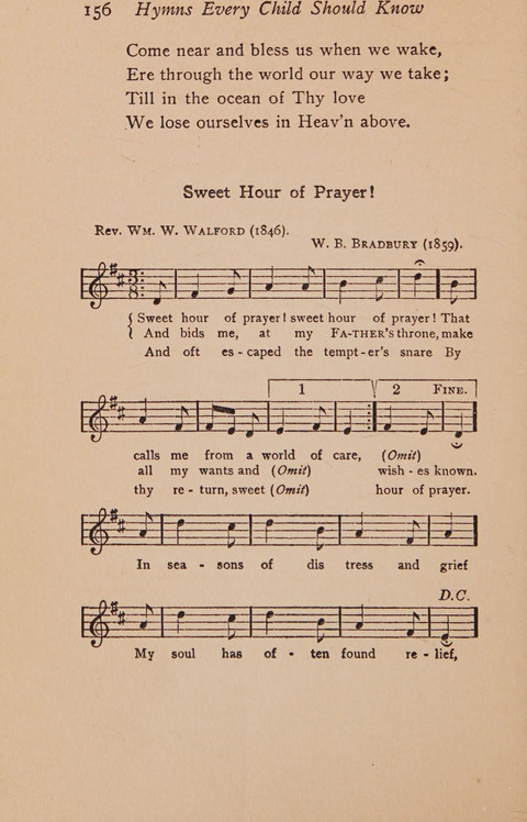 Hymns That Every Child Should Know: A selection of the best hymns of all nations for young people page 156