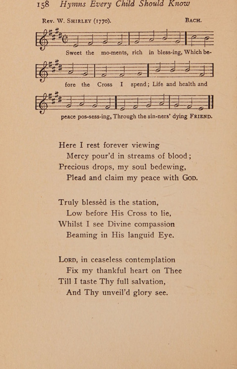 Hymns That Every Child Should Know: A selection of the best hymns of all nations for young people page 158