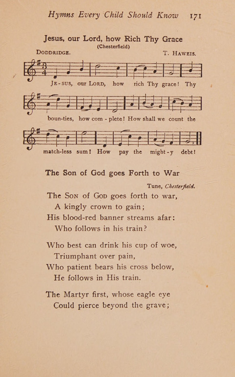Hymns That Every Child Should Know: A selection of the best hymns of all nations for young people page 171