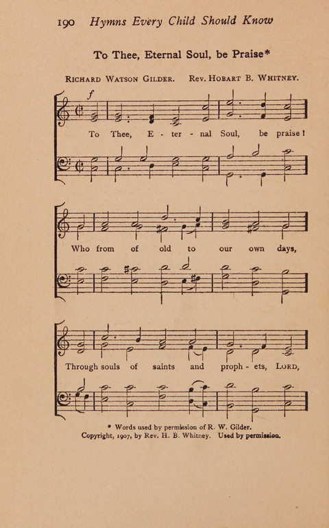 Hymns That Every Child Should Know: A selection of the best hymns of all nations for young people page 190
