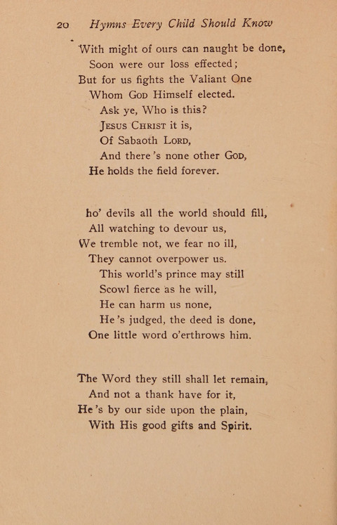Hymns That Every Child Should Know: A selection of the best hymns of all nations for young people page 20