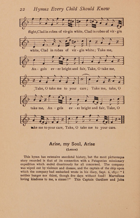 Hymns That Every Child Should Know: A selection of the best hymns of all nations for young people page 22