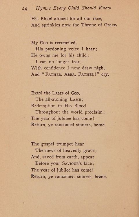 Hymns That Every Child Should Know: A selection of the best hymns of all nations for young people page 24