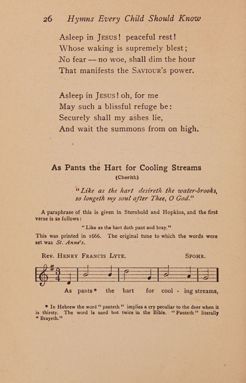 Hymns That Every Child Should Know: A selection of the best hymns of all nations for young people page 26