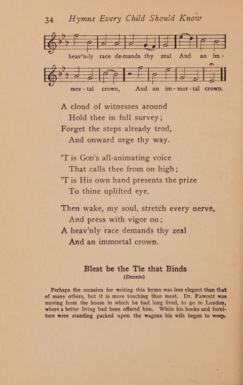 Hymns That Every Child Should Know: A selection of the best hymns of all nations for young people page 34