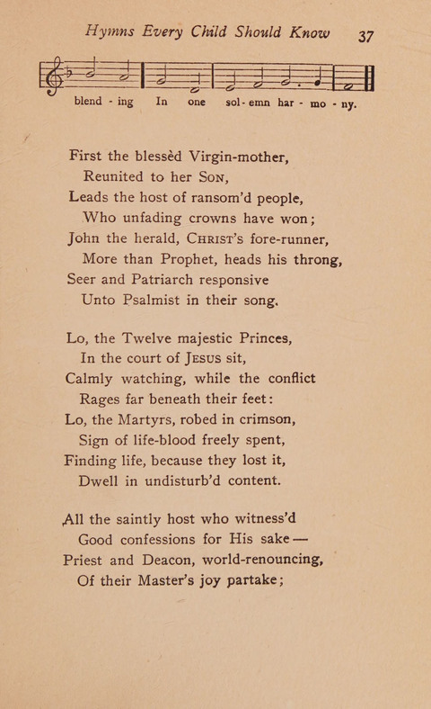 Hymns That Every Child Should Know: A selection of the best hymns of all nations for young people page 37