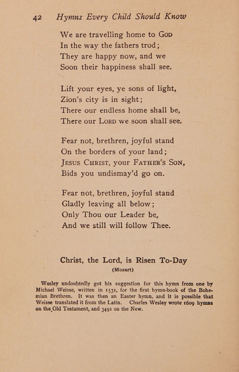 Hymns That Every Child Should Know: A selection of the best hymns of all nations for young people page 42
