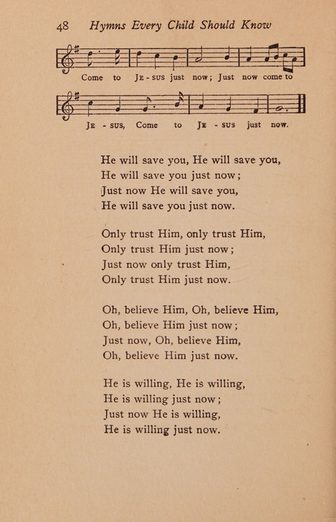 Hymns That Every Child Should Know: A selection of the best hymns of all nations for young people page 48