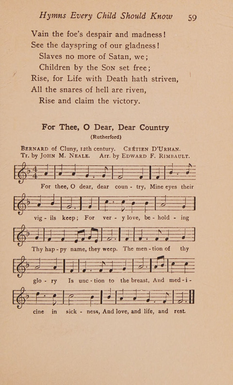 Hymns That Every Child Should Know: A selection of the best hymns of all nations for young people page 59