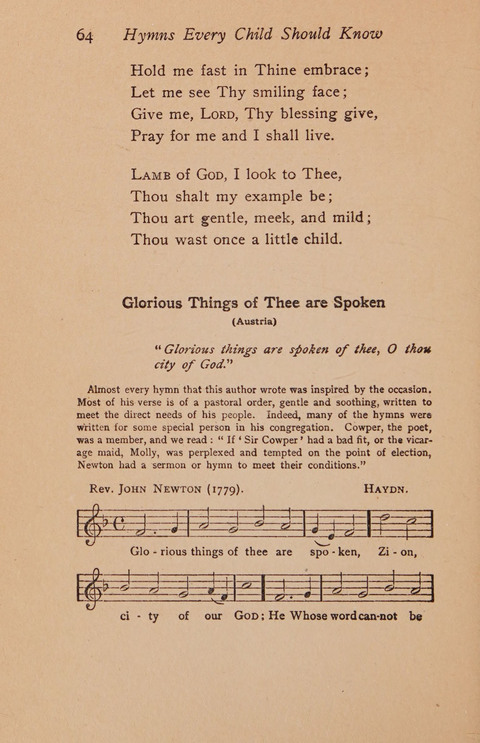 Hymns That Every Child Should Know: A selection of the best hymns of all nations for young people page 64