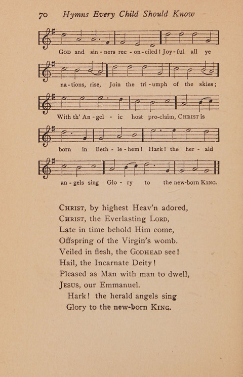 Hymns That Every Child Should Know: A selection of the best hymns of all nations for young people page 70