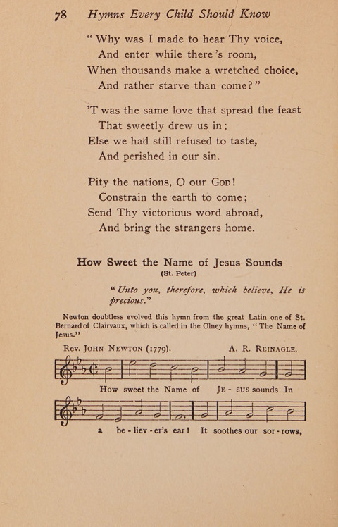 Hymns That Every Child Should Know: A selection of the best hymns of all nations for young people page 78