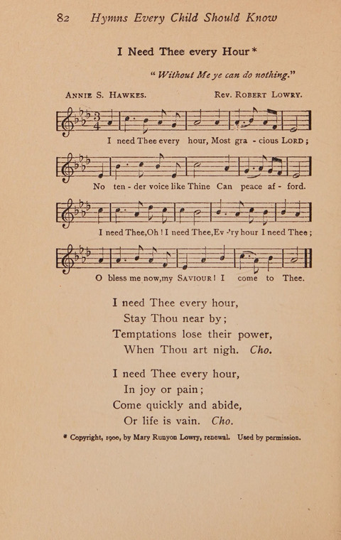 Hymns That Every Child Should Know: A selection of the best hymns of all nations for young people page 82