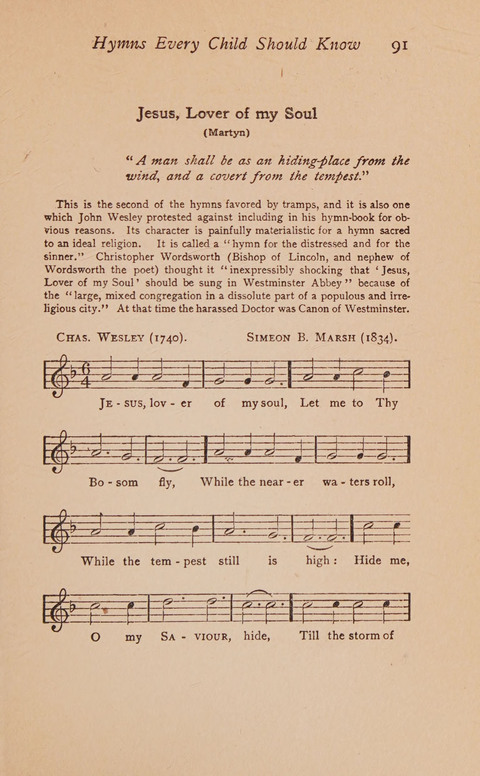 Hymns That Every Child Should Know: A selection of the best hymns of all nations for young people page 91