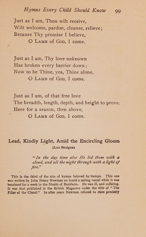 Hymns That Every Child Should Know: A selection of the best hymns of all nations for young people page 99