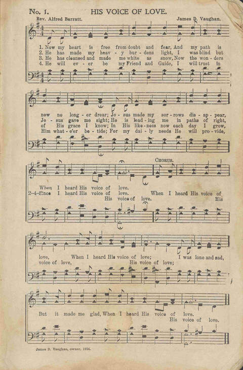 His Voice of Love: for Sunday-schools, singing-schools, revivals, conventions page 1