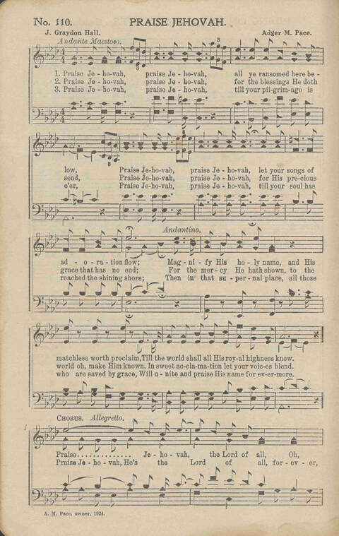 His Voice of Love: for Sunday-schools, singing-schools, revivals, conventions page 110