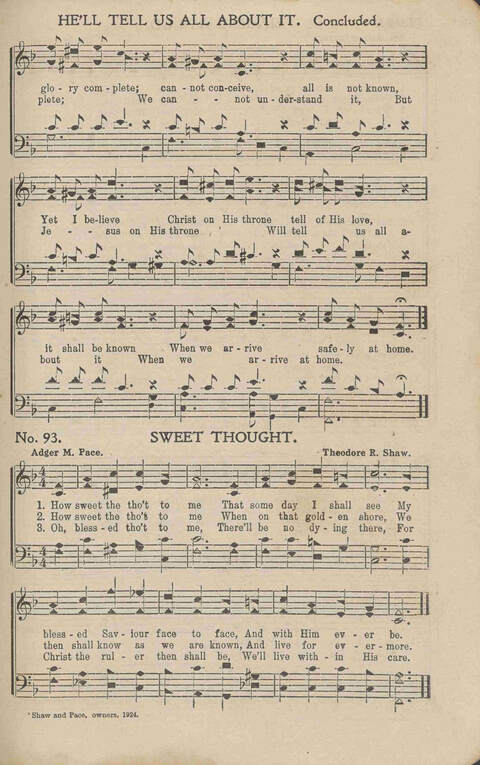 His Voice of Love: for Sunday-schools, singing-schools, revivals, conventions page 93