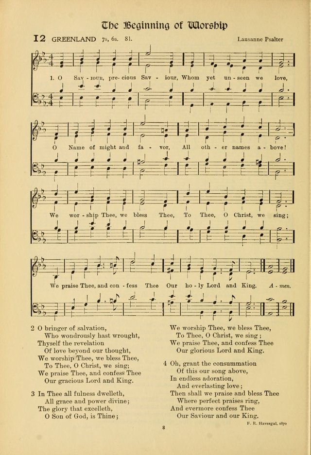 Hymns of Worship and Service. (Chapel ed.) page 8