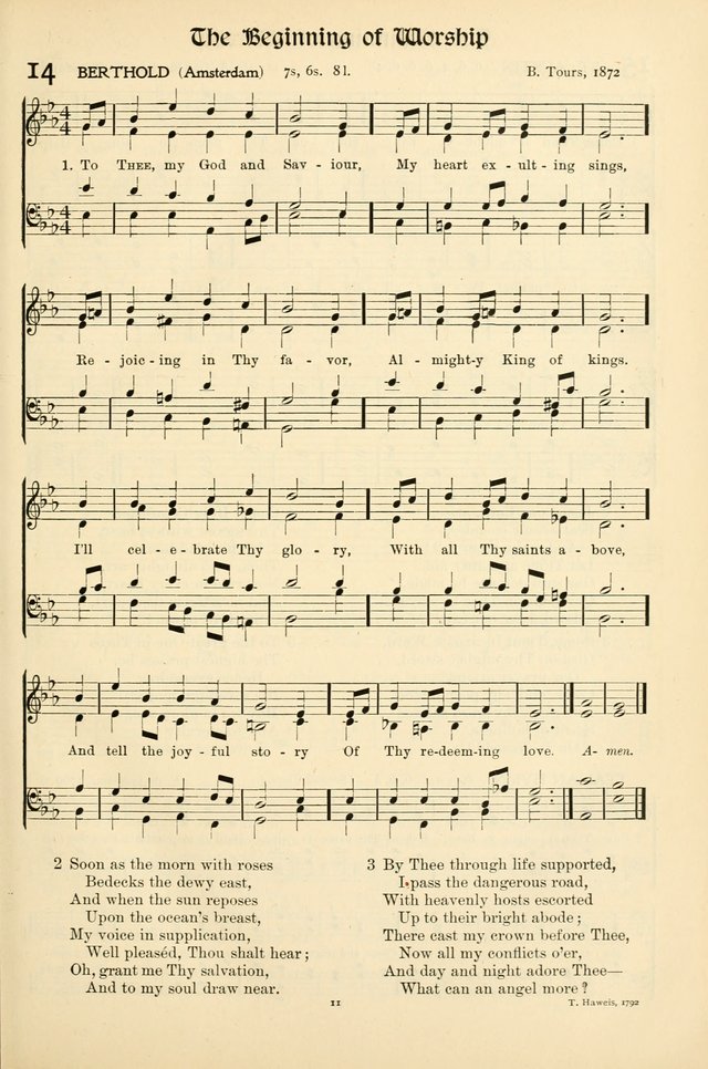 In Excelsis: Hymns with Tunes for Christian Worship. 7th ed. page 11