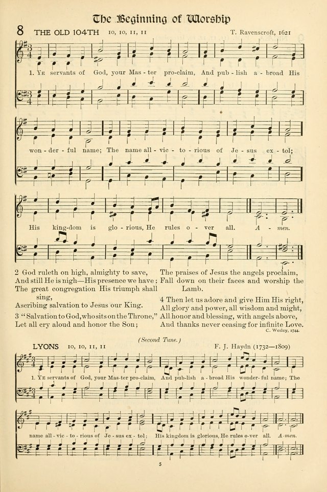 In Excelsis: Hymns with Tunes for Christian Worship. 7th ed. page 5