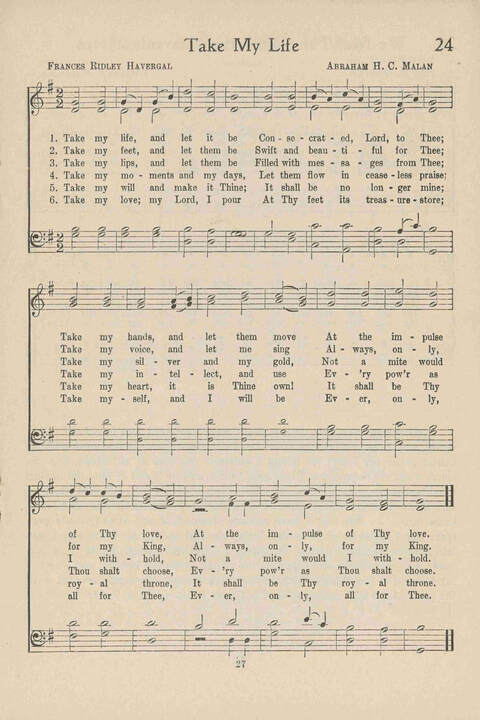 Institute Hymns and  Songs page 27