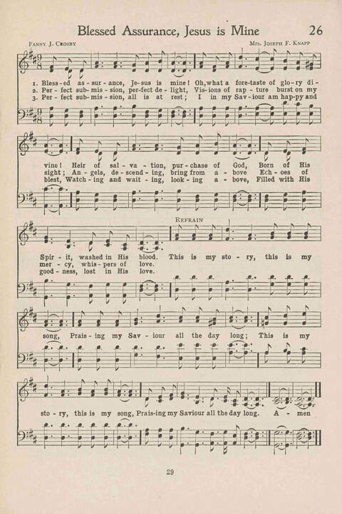 Institute Hymns and  Songs page 29