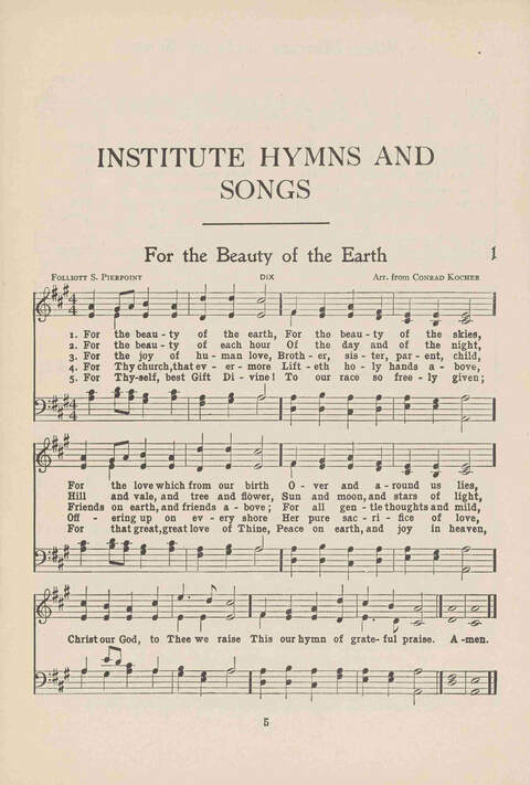 Institute Hymns and  Songs page 5