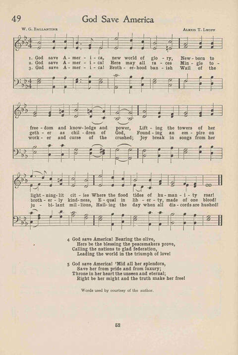 Institute Hymns and  Songs page 52