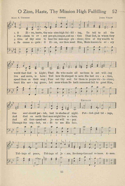 Institute Hymns and  Songs page 55