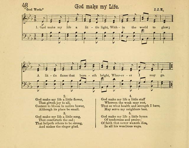 Infant Praises: a collection of sacred songs, hymns, and music, for use in the Sabbath school primary department page 48