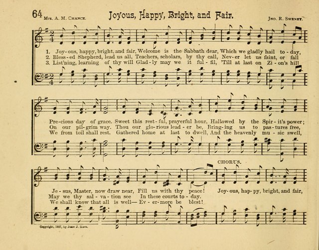 Infant Praises: a collection of sacred songs, hymns, and music, for use in the Sabbath school primary department page 64
