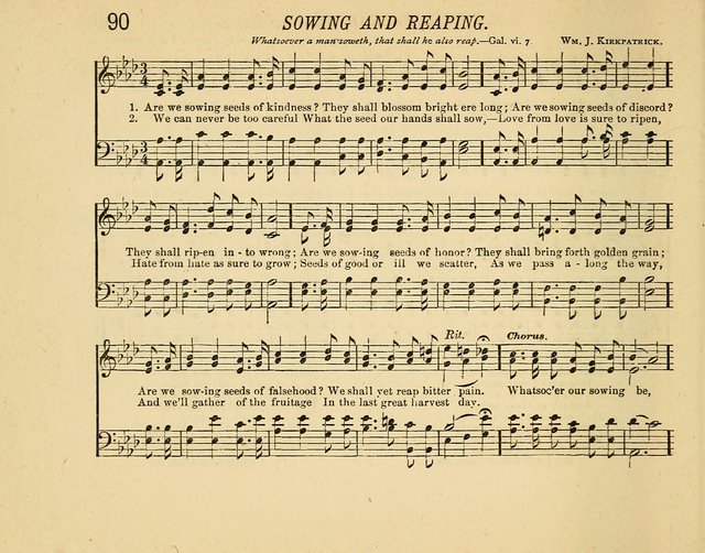 Infant Praises: a collection of sacred songs, hymns, and music, for use in the Sabbath school primary department page 90