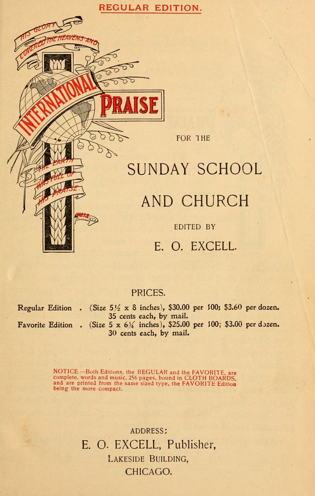 International Praise: for the Sunday school and church page v
