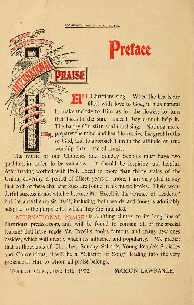 International Praise: for the Sunday school and church page vi