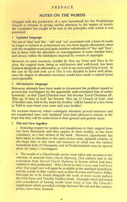 The Irish Presbyterian Hymnbook page ix