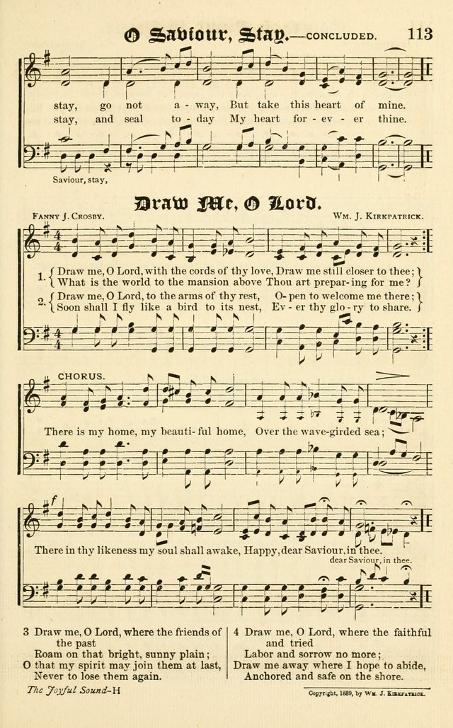 Joyful Sound: a collection of new hymns and music with familiar selections page 113