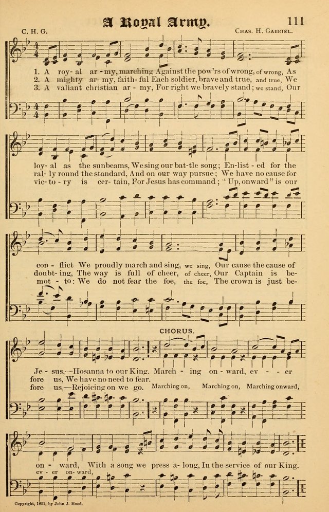 Junior Songs: a collection of sacred hymns and songs; for use in meetings of junior societies, Sunday Schools, etc. page 111