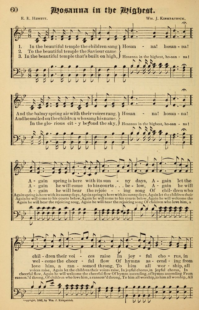 Junior Songs: a collection of sacred hymns and songs; for use in meetings of junior societies, Sunday Schools, etc. page 60