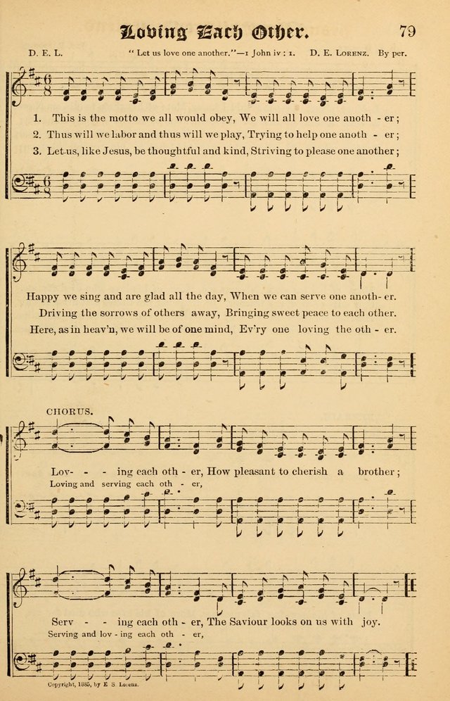 Junior Songs: a collection of sacred hymns and songs; for use in meetings of junior societies, Sunday Schools, etc. page 79