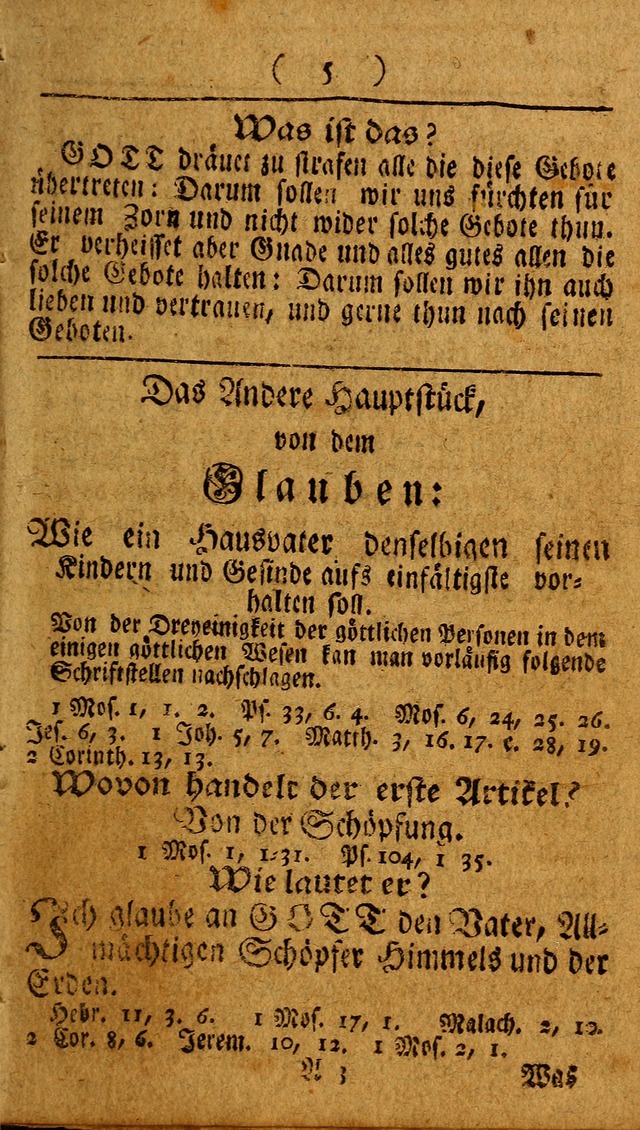 Kleine catechismus des D. Martin Luthers: nebst den gewoÌˆhulichen Morgen-Zisch- und Abend-Gebeten ; welchem die ordnung des heils ... wie auch ... d page 5